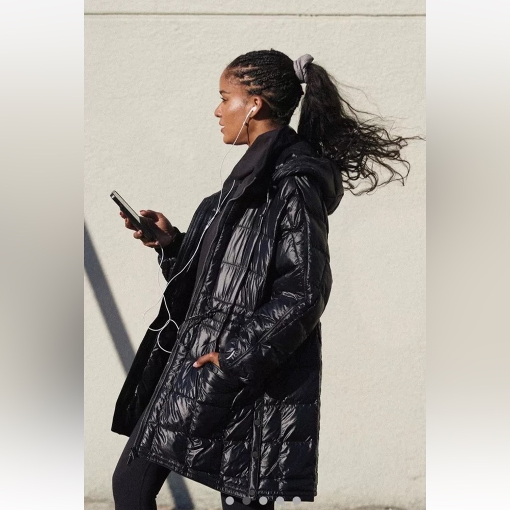 Free People Movement Patricia Packable Poncho Puffer Hooded Zip Fleece Collar - Picture 2 of 7